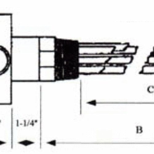 DAA-5043-WXP Alloy Sheath Immersion Element 5kw 240v 3ph with 2-1/2*” N.P.T. Brass Screw Plug – Silver Brazed