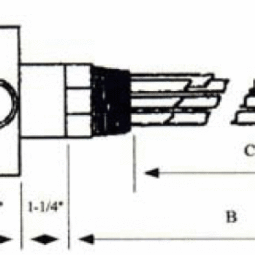 DAA-12043-WXP Alloy Sheath Immersion Element 12kw 240v 3ph with 2″ N.P.T. Brass Screw Plug – Silver Brazed
