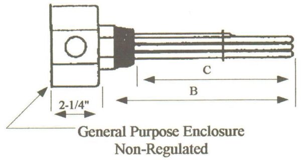 AA-18053 Alloy Sheath Immersion Element 18kw 480v 3ph with 2-1/2" N.P.T. Brass Screw Plug - Silver Brazed