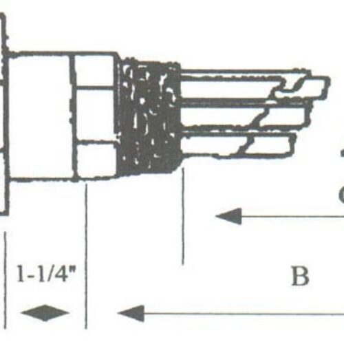 DAA-5053 Alloy Sheath Immersion Element 5kw 480v 3ph  with 2-1/2″ N.P.T. Brass Screw Plug – Silver Brazed