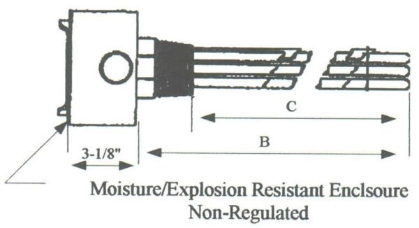 AA-7553-WXP Alloy Sheath Immersion Element 7.5kw 480v 3ph with 2-1/2" N.P.T. Brass Screw Plug - Silver Brazed