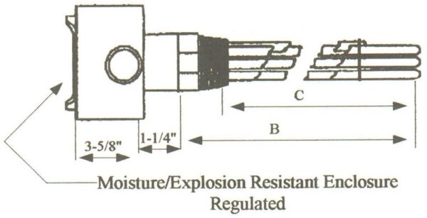 EAA-18053-WXP Alloy Sheath Immersion Element 18kw 480v 3ph with 2-1/2" N.P.T. Brass Screw Plug - Silver Brazed