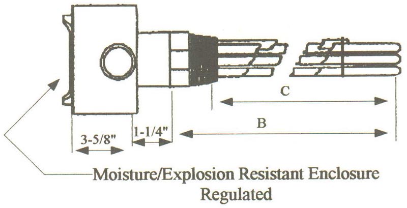 EAA-18053-WXP Alloy Sheath Immersion Element 18kw 480v 3ph with 2-1/2" N.P.T. Brass Screw Plug - Silver Brazed