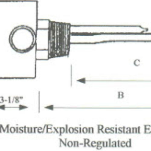 1″ NPT Copper Sheath 1kw 240v  w/Brass Screw Plug Immersion Heater
