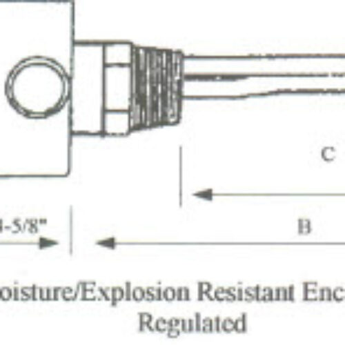 1″ NPT Copper Sheath 2kw 240v w/Brass Screw Plug Immersion Heater