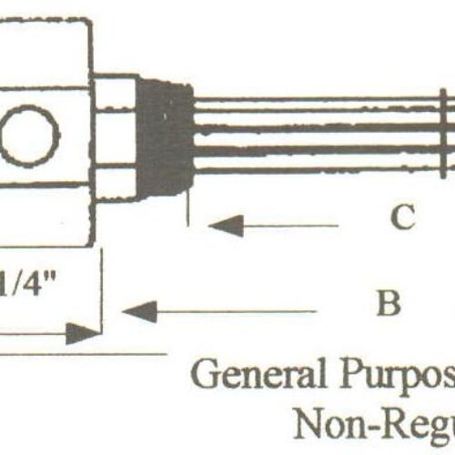 CC-12053 Copper Sheath Immersion Element 12kw 480v 3ph 2 1/2″ N.P.T. Brass Screw Plug – Silver Brazed