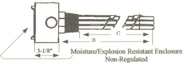 CC-12053WXP Copper Sheath Immersion Element 12kw 480v 3ph 2 1/2" N.P.T. Brass Screw Plug - Silver Brazed