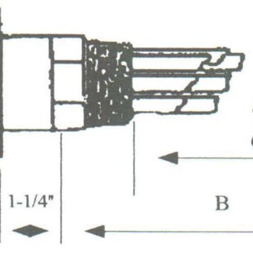 DCC-3051 Copper Sheath Immersion Element 3kw 480v 1ph 2 1/2″ N.P.T. Brass Screw Plug – Silver Brazed