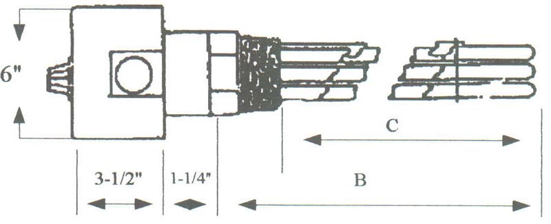 DCC-12043 Copper Sheath Immersion Element 12kw 240v 3ph 2 1/2" N.P.T. Brass Screw Plug - Silver Brazed