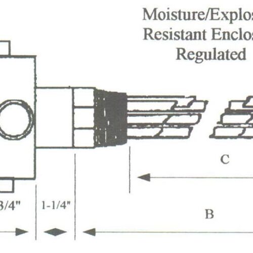 DCC-12053-WXP Copper Sheath Immersion Element 12kw 480v 3ph 2 1/2″ N.P.T. Brass Screw Plug – Silver Brazed