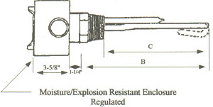 ESO-1051WXP 1" NPT Steel Sheath 1kw 480v w/ Steel Screw Plug Immersion Heater