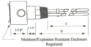 ESQ2-1541WXP Steel Sheath Immersion Element 1.5kw 240v w/ 1-1/4" NPT Steel Screw Plug - Welded