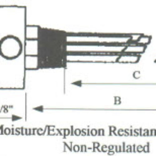 S-10053WXP Steel Sheath Immersion Element 10kw 480v 3ph with 2″ N.P.T. Steel Screw Plug – Silver Brazed