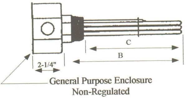 SS-5053 Steel Sheath Immersion Element 5kw 480v 3ph with 2 1/2" N.P.T. Brass Screw Plug - Silver Brazed