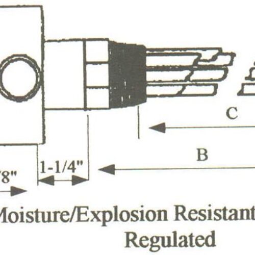 ESS-5043WXP Steel Sheath Immersion Element 5kw 240v 3ph with 2 1/2″ N.P.T. Brass Screw Plug – Silver Brazed