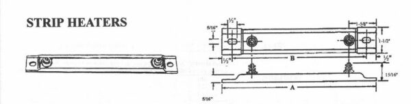 1 1/2" SD1182 350W 240V 17 3/4" Strip Heater Aluminized Steel
