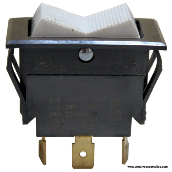 SWITCH, 2630200 ON/OFF/ON WHITE ROCKER