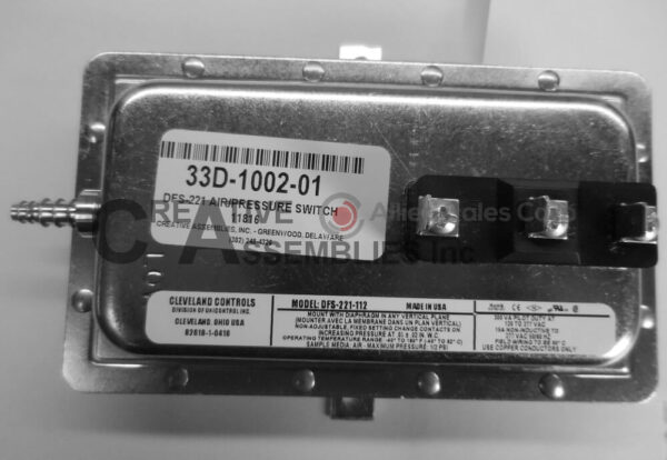 DFS-221-112 Air Pressure Sensing Switch with Fixed Set Point Range - 2PK