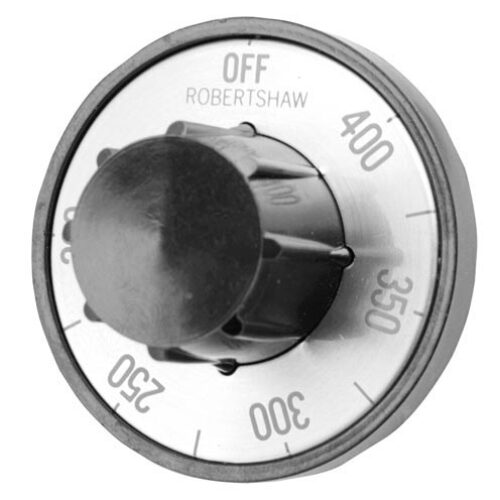 Thermostat Knob 2″ Dia OFF-400-200 4-way Black w/silver