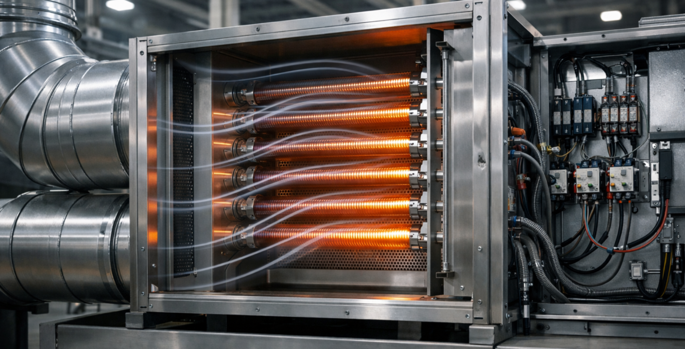 Industrial electric heater integrated into OEM air system